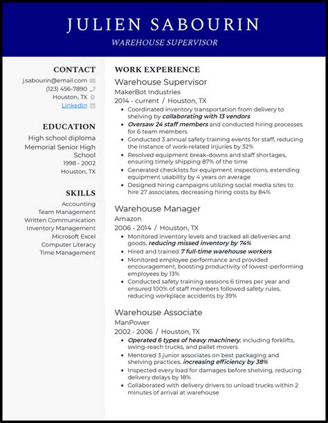 supervisor skills resume|Supervisor Resume Examples for 2024 and Beyond .